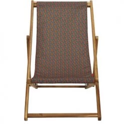 Vent De Bohème Bains De Soleil Et Chaises Longues Chilienne Pliante En Acacia Et Imprimé Graphique Bronze -Fauteuils de jardin Soldes Boutique chilienne pliante en acacia et imprime graphique bronze 2
