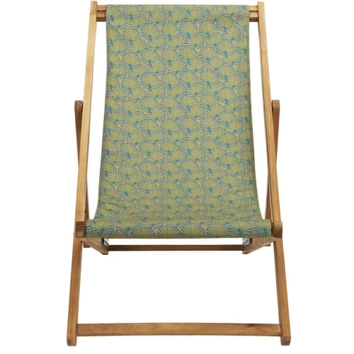Vent De Bohème Bains De Soleil Et Chaises Longues Chilienne Pliante En Acacia Et Imprimé Graphique Doré 5 Vent De Bohème Bains De Soleil Et Chaises Longues Chilienne Pliante En Acacia Et Imprimé Graphique Doré – Image 3