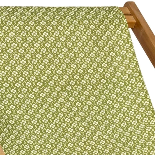 Vent De Bohème Bains De Soleil Et Chaises Longues Chilienne Pliante En Acacia Et Imprimé Graphique Kaki 4 Vent De Bohème Bains De Soleil Et Chaises Longues Chilienne Pliante En Acacia Et Imprimé Graphique Kaki – Image 2