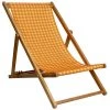 Vent De Bohème Bains De Soleil Et Chaises Longues Chilienne Pliante En Acacia Et Imprimé Graphique Orange -Fauteuils de jardin Soldes Boutique chilienne pliante en acacia et imprime graphique orange