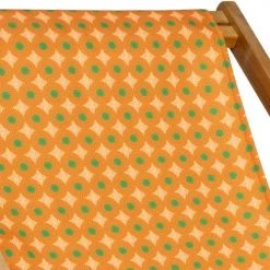 Vent De Bohème Bains De Soleil Et Chaises Longues Chilienne Pliante En Acacia Et Imprimé Graphique Orange -Fauteuils de jardin Soldes Boutique chilienne pliante en acacia et imprime graphique orange 2