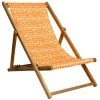 Vent De Bohème Bains De Soleil Et Chaises Longues Chilienne Pliante En Acacia Et Imprimé Graphique Orange -Fauteuils de jardin Soldes Boutique chilienne pliante en acacia et imprime graphique orange 4