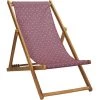 Vent De Bohème Bains De Soleil Et Chaises Longues Chilienne Pliante En Acacia Et Imprimé Graphique Rouge 1 Vent De Bohème Bains De Soleil Et Chaises Longues Chilienne Pliante En Acacia Et Imprimé Graphique Rouge -Fauteuils de jardin Soldes Boutique chilienne pliante en acacia et imprime graphique rouge
