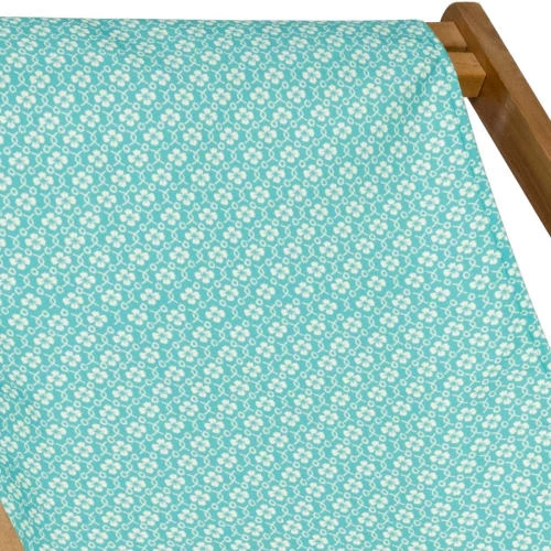 Vent De Bohème Bains De Soleil Et Chaises Longues Chilienne Pliante En Acacia Et Imprimé Graphique Turquoise 4 Vent De Bohème Bains De Soleil Et Chaises Longues Chilienne Pliante En Acacia Et Imprimé Graphique Turquoise – Image 2