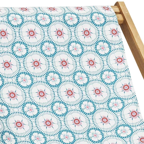 Vent De Bohème Bains De Soleil Et Chaises Longues Chilienne Pliante En Acacia Et Imprimé Graphique Vert 4 Vent De Bohème Bains De Soleil Et Chaises Longues Chilienne Pliante En Acacia Et Imprimé Graphique Vert – Image 2