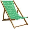 Vent De Bohème Bains De Soleil Et Chaises Longues Chilienne Pliante En Acacia Et Imprimé Graphique Vert 1 Vent De Bohème Bains De Soleil Et Chaises Longues Chilienne Pliante En Acacia Et Imprimé Graphique Vert -Fauteuils de jardin Soldes Boutique chilienne pliante en acacia et imprime graphique vert