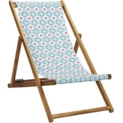 Vent De Bohème Bains De Soleil Et Chaises Longues Chilienne Pliante En Acacia Et Imprimé Graphique Jaune -Fauteuils de jardin Soldes Boutique chilienne pliante en acacia et imprime graphique vert 7