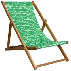 Vent De Bohème Bains De Soleil Et Chaises Longues Chilienne Pliante En Acacia Et Imprimé Graphique Turquoise -Fauteuils de jardin Soldes Boutique chilienne pliante en acacia et imprime graphique vert 8