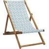 Vent De Bohème Bains De Soleil Et Chaises Longues Chilienne Pliante En Acacia Et Imprimé Graphique Vert -Fauteuils de jardin Soldes Boutique chilienne pliante en acacia et imprime graphique vert 9