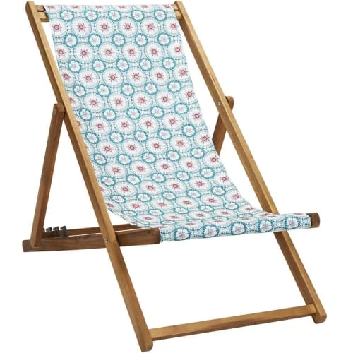 Vent De Bohème Bains De Soleil Et Chaises Longues Chilienne Pliante En Acacia Et Imprimé Graphique Vert 3 Vent De Bohème Bains De Soleil Et Chaises Longues Chilienne Pliante En Acacia Et Imprimé Graphique Vert