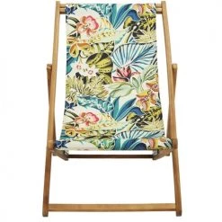 Vent De Bohème Bains De Soleil Et Chaises Longues Chilienne Pliante En Acacia Et Imprimé Tropical 7 Vent De Bohème Bains De Soleil Et Chaises Longues Chilienne Pliante En Acacia Et Imprimé Tropical -Fauteuils de jardin Soldes Boutique chilienne pliante en acacia et imprime tropical 2