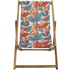 Vent De Bohème Bains De Soleil Et Chaises Longues Chilienne Pliante En Acacia Et Imprimé Tropical Bronze 8 Vent De Bohème Bains De Soleil Et Chaises Longues Chilienne Pliante En Acacia Et Imprimé Tropical Bronze -Fauteuils de jardin Soldes Boutique chilienne pliante en acacia et imprime tropical bronze 2