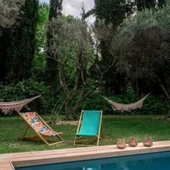 Vent De Bohème Bains De Soleil Et Chaises Longues Chilienne Pliante En Acacia Et Imprimé Tropical Bronze 9 Vent De Bohème Bains De Soleil Et Chaises Longues Chilienne Pliante En Acacia Et Imprimé Tropical Bronze -Fauteuils de jardin Soldes Boutique chilienne pliante en acacia et imprime tropical bronze 3