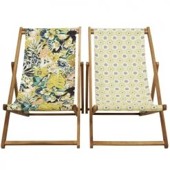 Vent De Bohème Bains De Soleil Et Chaises Longues Chilienne Pliante En Acacia Et Imprimé Tropical Fleuri Jaune 9 Vent De Bohème Bains De Soleil Et Chaises Longues Chilienne Pliante En Acacia Et Imprimé Tropical Fleuri Jaune -Fauteuils de jardin Soldes Boutique chilienne pliante en acacia et imprime tropical fleuri jaune 3