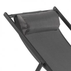 Gescova Bains De Soleil Et Chaises Longues Chilienne Pliante En Alu Et Textilène Gris Anthracite -Fauteuils de jardin Soldes Boutique chilienne pliante en alu et textilene gris anthracite 2
