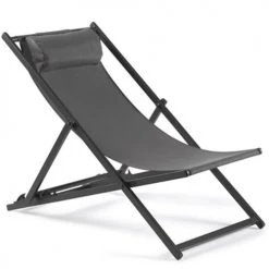 Gescova Bains De Soleil Et Chaises Longues Chilienne Pliante En Alu Et Textilène Gris Anthracite