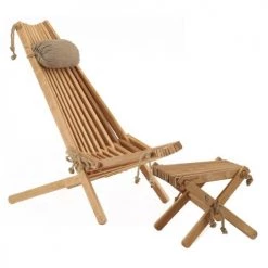 EcoFurn Bains De Soleil Et Chaises Longues Chilienne Scandinave Avec Repose-pieds Aulne
