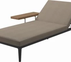 Gloster Bains De Soleil Et Chaises Longues Couchette Tissus Gris 98x80x208 Cm -Fauteuils de jardin Soldes Boutique couchette tissus beige 98x80x208 cm 4
