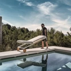 Gloster Bains De Soleil Et Chaises Longues Couchette Tissus Gris 98x80x208 Cm -Fauteuils de jardin Soldes Boutique couchette tissus gris 98x80x208 cm 3