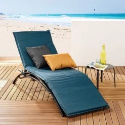 Douceur D'Intérieur Matelas Pour Bain De Soleil Coussin Bain De Soleil 64 X 190 X 4 Cm Polyester Uni Waterproof Bleu 11 Douceur D'Intérieur Matelas Pour Bain De Soleil Coussin Bain De Soleil 64 X 190 X 4 Cm Polyester Uni Waterproof Bleu -Fauteuils de jardin Soldes Boutique coussin bain de soleil 64 x 190 x 4 cm polyester uni waterproof bleu 3