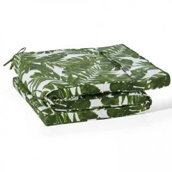 Oviala Matelas Pour Bain De Soleil Coussin Bain De Soleil Polyester Blanc Et Vert 186 X 60 X 5 Cm -Fauteuils de jardin Soldes Boutique coussin bain de soleil polyester blanc et vert 186 x 60 x 5 cm 2