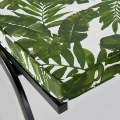 Oviala Matelas Pour Bain De Soleil Coussin Bain De Soleil Polyester Blanc Et Vert 186 X 60 X 5 Cm -Fauteuils de jardin Soldes Boutique coussin bain de soleil polyester blanc et vert 186 x 60 x 5 cm 4