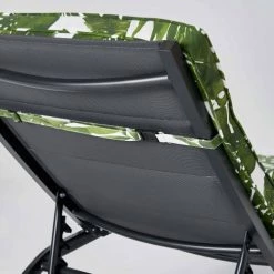 Oviala Matelas Pour Bain De Soleil Coussin Bain De Soleil Polyester Blanc Et Vert 186 X 60 X 5 Cm -Fauteuils de jardin Soldes Boutique coussin bain de soleil polyester blanc et vert 186 x 60 x 5 cm 5