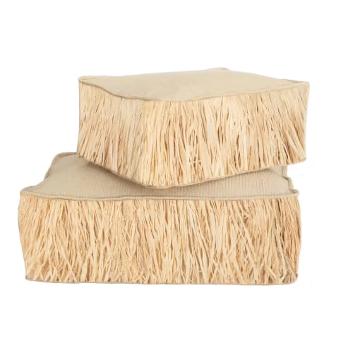 MX HOME Fauteuils De Jardin Coussin De Sol Extérieur Effet Raphia A Frange S 5 MX HOME Fauteuils De Jardin Coussin De Sol Extérieur Effet Raphia A Frange S – Image 3