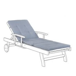 Beliani Matelas Pour Bain De Soleil Coussin De Transat Bleu L188cm -Fauteuils de jardin Soldes Boutique coussin de transat bleu l188cm 2