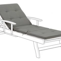 Beliani Matelas Pour Bain De Soleil Coussin De Transat Gris L188cm