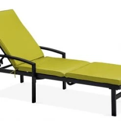 Oviala Matelas Pour Bain De Soleil Coussin Pour Bain De Soleil Vert 186 X 53 X 5 Cm -Fauteuils de jardin Soldes Boutique coussin pour bain de soleil vert 186 x 53 x 5 cm 2