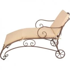 Esschert Design Matelas Pour Bain De Soleil Coussin Pour Chaise Longue 60 Cm Beige -Fauteuils de jardin Soldes Boutique coussin pour chaise longue 60 cm beige 2