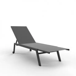 Avril Paris Bains De Soleil Et Chaises Longues Duo De Transats 5 Positions En Aluminium Anthracite -Fauteuils de jardin Soldes Boutique duo de transats 5 positions en aluminium anthracite 2