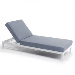 Oviala Bains De Soleil Et Chaises Longues Ensemble Bain De Soleil Avec Tablette En Aluminium Blanc -Fauteuils de jardin Soldes Boutique ensemble bain de soleil avec tablette en aluminium blanc 1