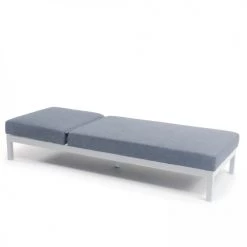 Oviala Bains De Soleil Et Chaises Longues Ensemble Bain De Soleil Avec Tablette En Aluminium Blanc -Fauteuils de jardin Soldes Boutique ensemble bain de soleil avec tablette en aluminium blanc 2