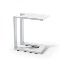 Oviala Bains De Soleil Et Chaises Longues Ensemble Bain De Soleil Avec Tablette En Aluminium Blanc -Fauteuils de jardin Soldes Boutique ensemble bain de soleil avec tablette en aluminium blanc 3