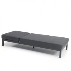 Oviala Bains De Soleil Et Chaises Longues Ensemble Bain De Soleil Avec Tablette En Aluminium Gris -Fauteuils de jardin Soldes Boutique ensemble bain de soleil avec tablette en aluminium gris 5