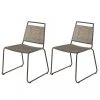 MACABANE Ensemble De 2 Chaises De Jardin En Teck Teinté Grisé -Fauteuils de jardin Soldes Boutique ensemble de 2 chaises de jardin en teck teinte grise