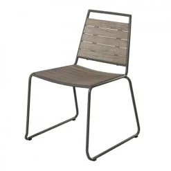 MACABANE Ensemble De 2 Chaises De Jardin En Teck Teinté Grisé -Fauteuils de jardin Soldes Boutique ensemble de 2 chaises de jardin en teck teinte grise 3