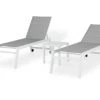Kerama Bains De Soleil Et Chaises Longues Ensemble De Chaises Longues Hautes Et Table Basse De Jardin Blanc -Fauteuils de jardin Soldes Boutique ensemble de chaises longues hautes et table basse de jardin blanc