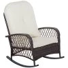 Outsunny Fauteuils De Jardin Fauteuil à Bascule Avec Coussins Crème Résine Tressée Marron 2 Outsunny Fauteuils De Jardin Fauteuil à Bascule Avec Coussins Crème Résine Tressée Marron -Fauteuils de jardin Soldes Boutique fauteuil a bascule avec coussins creme resine tressee marron