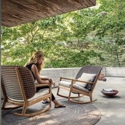 Gloster Chaises De Jardin Fauteuil à Bascule High Back Bois Noir 85x95x84 Cm -Fauteuils de jardin Soldes Boutique fauteuil a bascule high back bois noir 85x95x84 cm 5