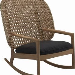 Gloster Chaises De Jardin Fauteuil à Bascule High Back Bois Noir 85x95x84 Cm