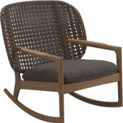 Gloster Chaises De Jardin Fauteuil à Bascule Low Back Bois Gris 85x83x84 Cm