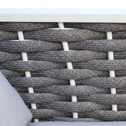 Meubletmoi Fauteuils De Jardin Fauteuil Bas De Jardin En Aluminium Blanc Et Tressage Gris -Fauteuils de jardin Soldes Boutique fauteuil bas de jardin en aluminium blanc et tressage gris 4