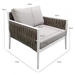 Meubletmoi Fauteuils De Jardin Fauteuil Bas De Jardin Gris Textilène Tressé -Fauteuils de jardin Soldes Boutique fauteuil bas de jardin gris textilene tresse 4