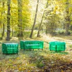 Mojow Fauteuils De Jardin Fauteuil Cadre Aluminium Noir Assise Tpu Bleu -Fauteuils de jardin Soldes Boutique fauteuil cadre aluminium noir assise tpu bleu 4