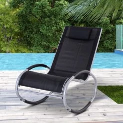 Outsunny Chaises De Jardin Fauteuil Chaise Longue à Bascule Design Contemporain -Fauteuils de jardin Soldes Boutique fauteuil chaise longue a bascule design contemporain 1