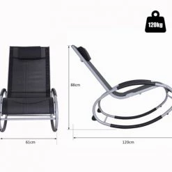 Outsunny Chaises De Jardin Fauteuil Chaise Longue à Bascule Design Contemporain -Fauteuils de jardin Soldes Boutique fauteuil chaise longue a bascule design contemporain 2