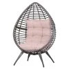 Outsunny Fauteuils De Jardin Fauteuil Cocon Sur Pied Gris Et Rose -Fauteuils de jardin Soldes Boutique fauteuil cocon sur pied gris et rose